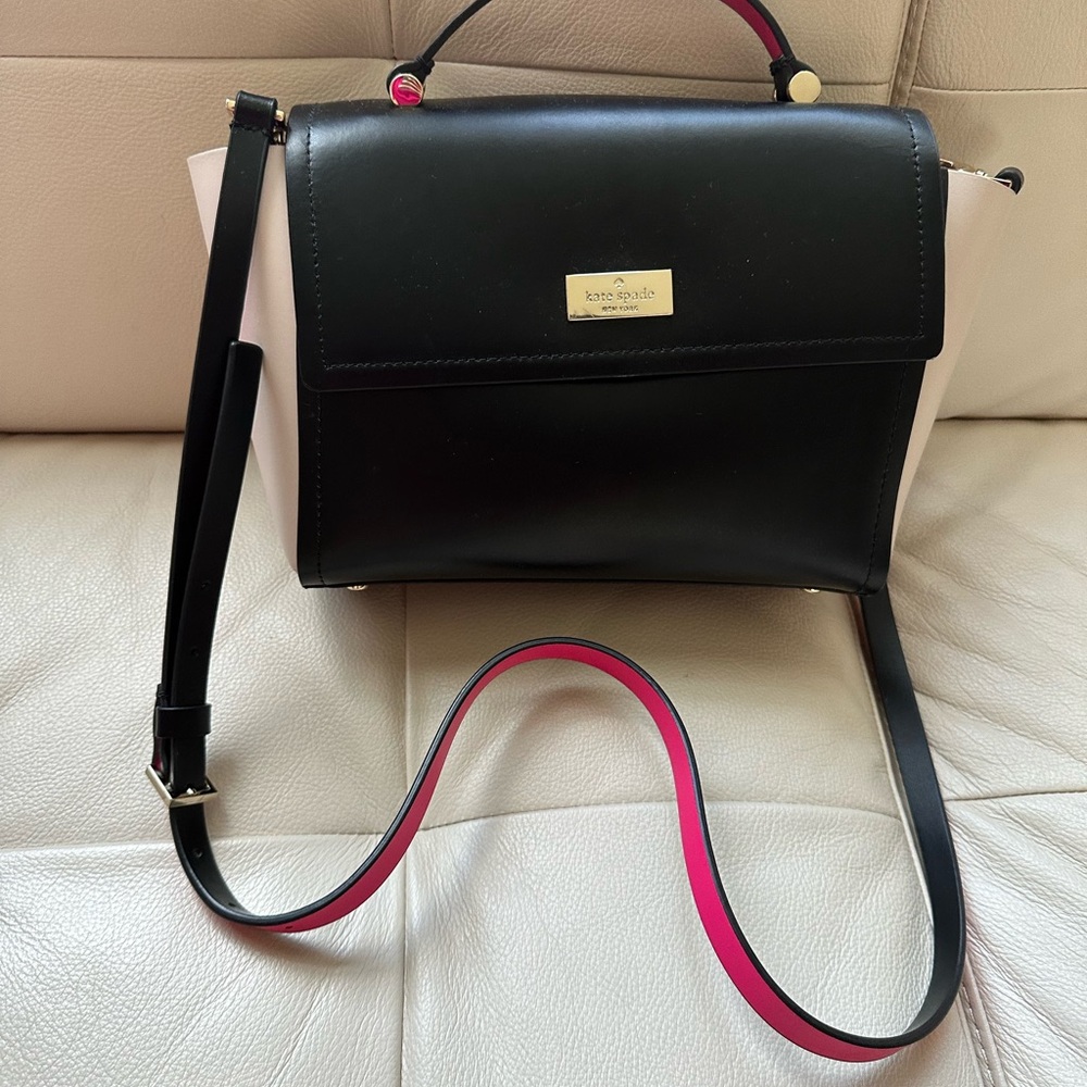 Kate Spade Black and Pink Women's Bag and slim mini wallet
